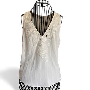 White House Black Market Ivory Blouse Tank Top